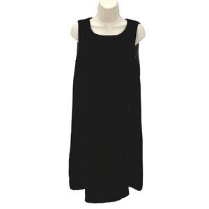 NWOT Flax Womens Sleeveless Dark Brown Velvet Shift Midi Dress S